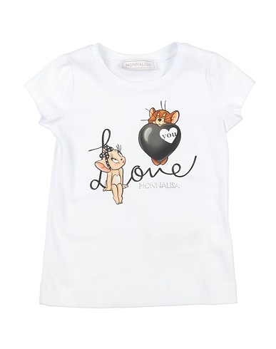 MONNALISA T-shirt White 95% Cotton, 5% Elastane