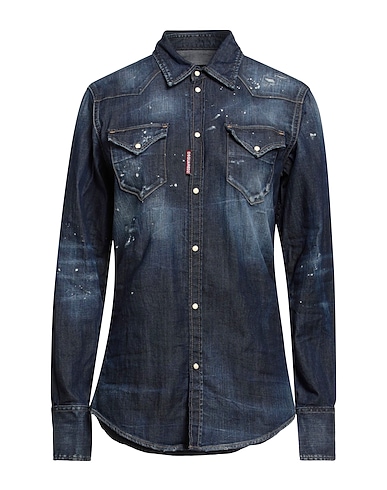 DSQUARED2 Denim shirt Blue 98% Cotton, 2% Elastane