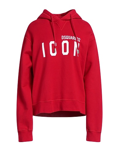 DSQUARED2 Hooded track jacket  Red 100% Cotton, Elastane