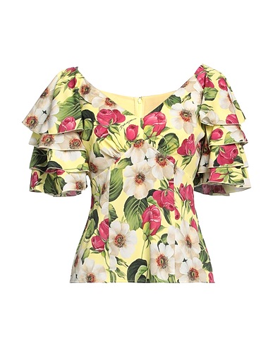 DOLCE&GABBANA Top Pastel yellow 89% Silk, 11% Elastane