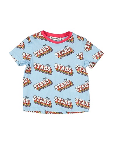 ATLANTIC STARS T-shirt Celeste 100% Cotone