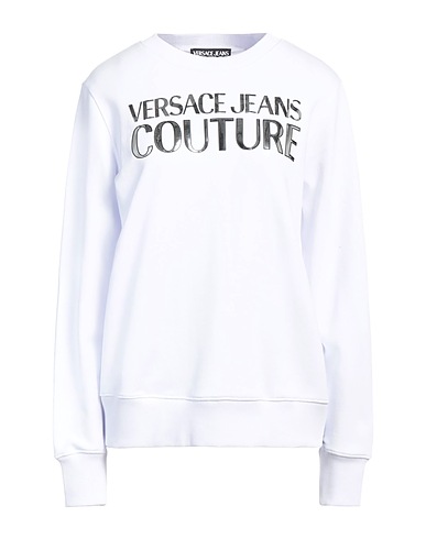 VERSACE JEANS COUTURE Felpa Bianco 100% Cotone, Elastan