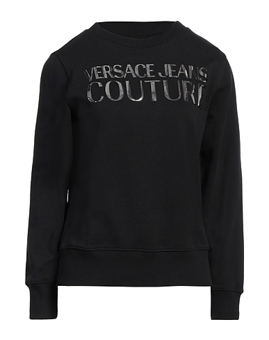 VERSACE JEANS COUTURE Felpa Nero 100% Cotone, Elastan