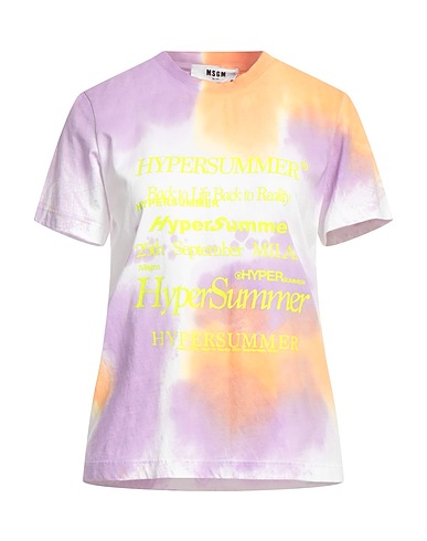MSGM T-shirt Λιλά 100% Βαμβάκι
