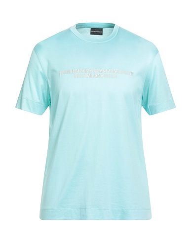 EMPORIO ARMANI T-shirt Turchese 70% Lyocell, 30% Cotone