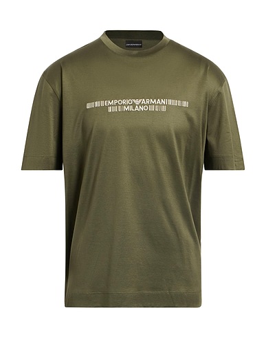 EMPORIO ARMANI T-shirt Military green 70% Lyocell, 30% Cotton