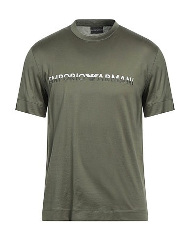 EMPORIO ARMANI T-shirt Military green 70% Lyocell, 30% Cotton