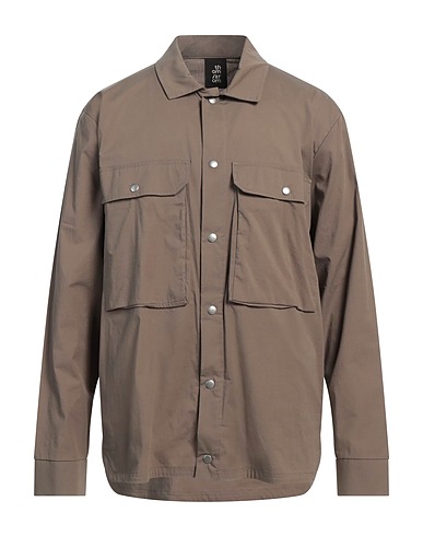 THOM KROM Solid colour shirt Khaki 97% Cotton, 3% Elastane