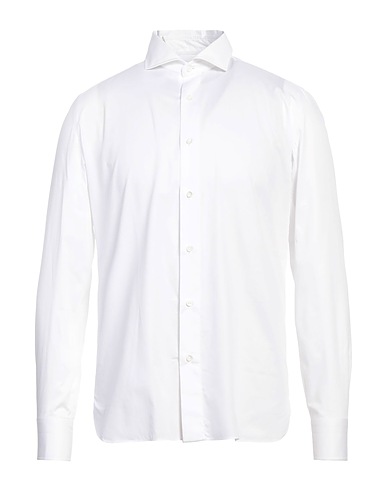 LUIGI BORRELLI NAPOLI Solid color shirt White 100% Cotton