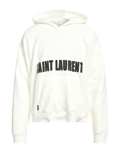 SAINT LAURENT Hooded track jacket  White 96% Cotton, 4% Elastane