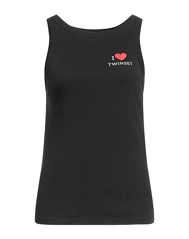TWINSET Vest Black 100% Cotton, Viscose