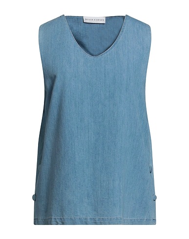 SKILLS & GENES Top Blue 76% Cotton, 24% Polyester