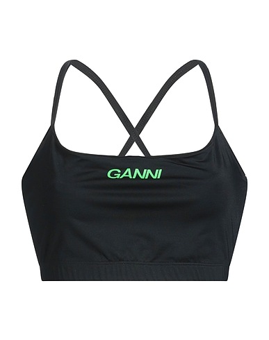 GANNI Athletic tops Black 75% Recycled nylon, 25% Elastane