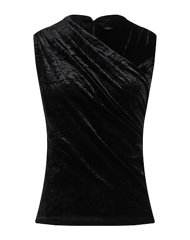 VERSACE Top Black 92% Polyester, 8% Elastane