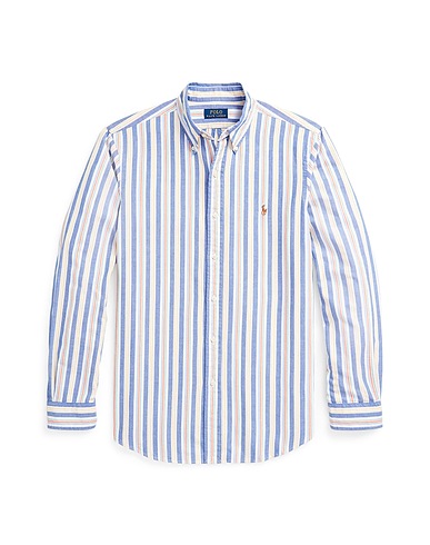 POLO RALPH LAUREN Striped shirt  CUSTOM FIT STRIPED OXFORD SHIRT 
 Blue 100% Cotton