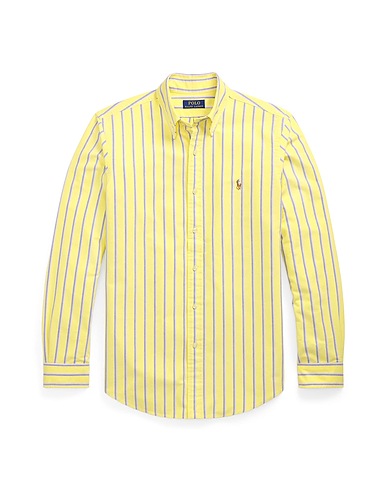POLO RALPH LAUREN Striped shirt  CUSTOM FIT STRIPED OXFORD SHIRT 
 Yellow 100% Cotton