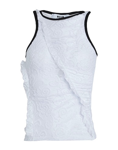 MSGM Top White 90% Polyamide, 10% Elastane