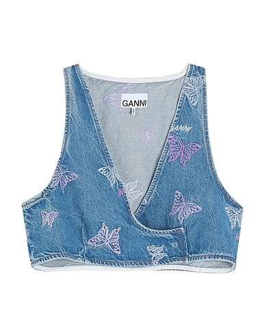 GANNI Top Blue 100% Organic cotton