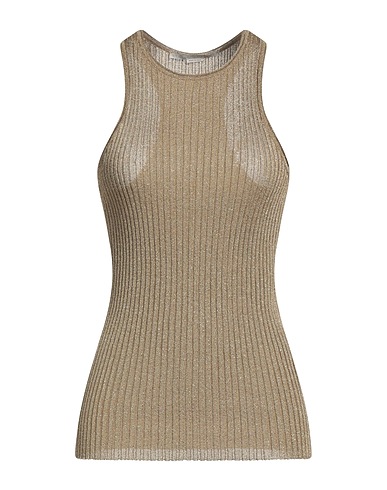 STELLA McCARTNEY Top Beige 77% Viscose, 23% Metallic fiber