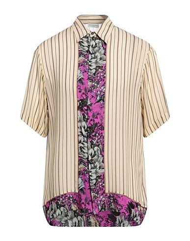 DRIES VAN NOTEN Gestreiftes Hemd Beige 100% Viskose