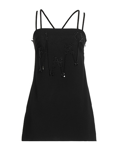 PINKO Top Black 100% Polyester, Glass, Zinc