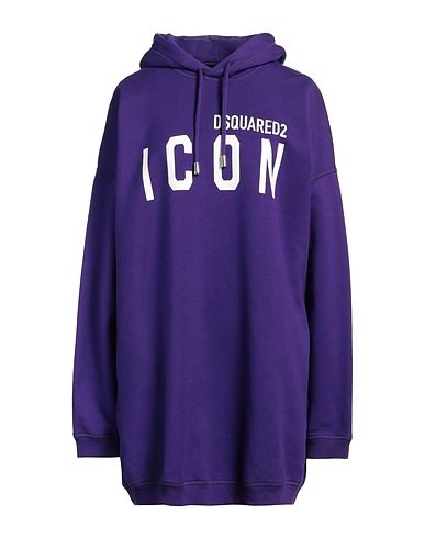DSQUARED2 Hooded track jacket  Purple 100% Cotton, Elastane