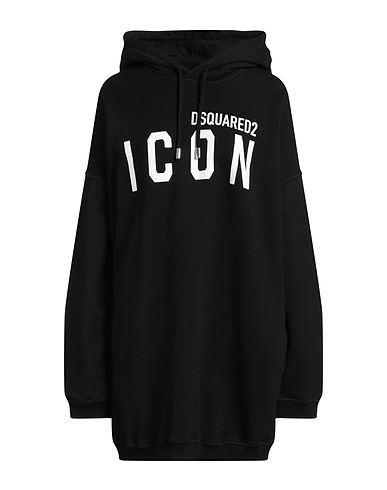 DSQUARED2 Hooded track jacket  Black 100% Cotton, Elastane