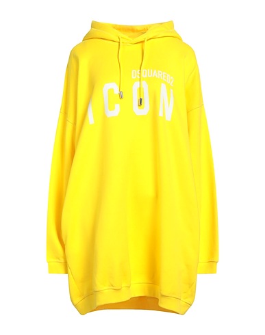 DSQUARED2 Hooded track jacket  Yellow 100% Cotton, Elastane
