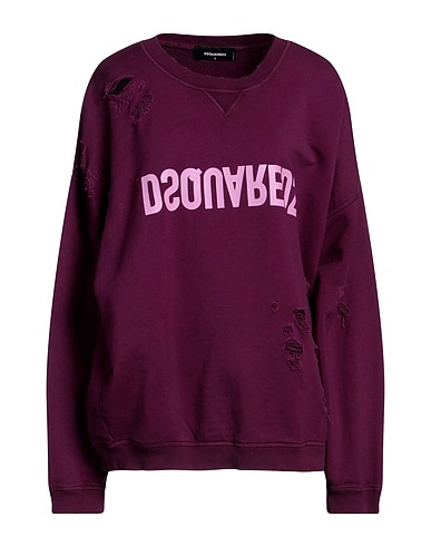 DSQUARED2 Sweatshirt Plum 100% Cotton, Elastane
