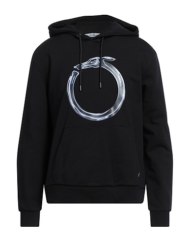TRUSSARDI Hooded sweatshirt Black 100% Cotton, Elastane