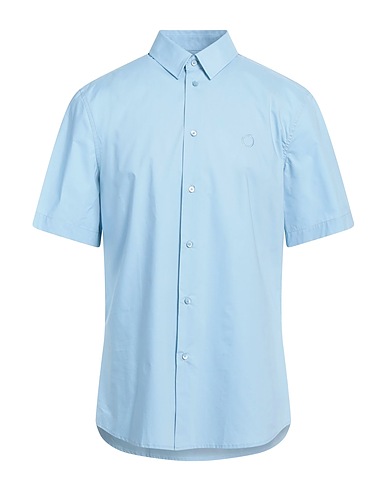 TRUSSARDI Solid colour shirt Sky blue 100% Cotton