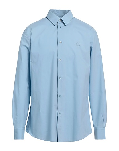 TRUSSARDI Solid colour shirt Sky blue 100% Cotton