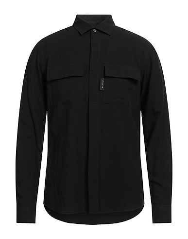 GAëLLE Paris Solid colour shirt Black 83% Viscose, 17% Linen