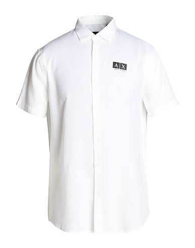 ARMANI EXCHANGE Solid color shirt White 100% Lyocell