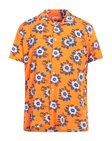 GREY DANIELE ALESSANDRINI Patterned shirt Orange 100% Viscose