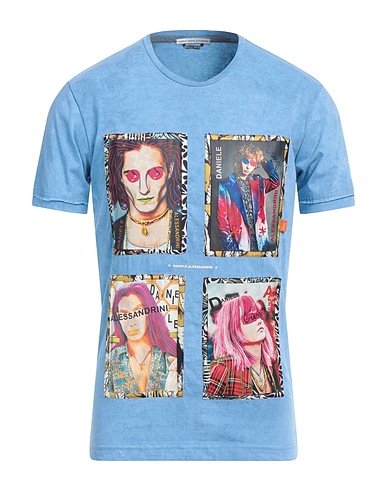 GREY DANIELE ALESSANDRINI T-shirt Light blue 100% Cotton