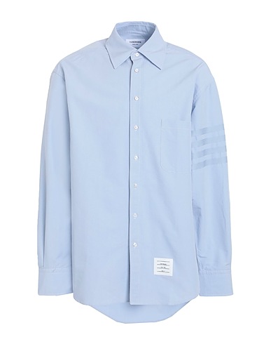 THOM BROWNE Solid colour shirt Light blue 100% Cotton