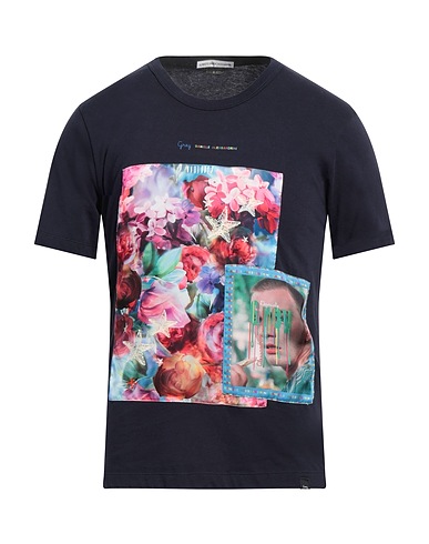 GREY DANIELE ALESSANDRINI T-shirt Midnight blue 100% Cotton