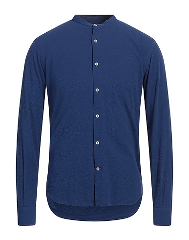 BROOKSFIELD Camicia tinta unita Blu navy 100% Cotone
