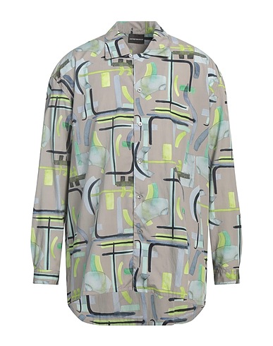 EMPORIO ARMANI Camicia fantasia Tortora 70% Lyocell, 30% Cotone