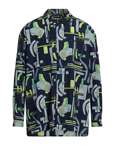 EMPORIO ARMANI Camicia fantasia Blu notte 70% Lyocell, 30% Cotone