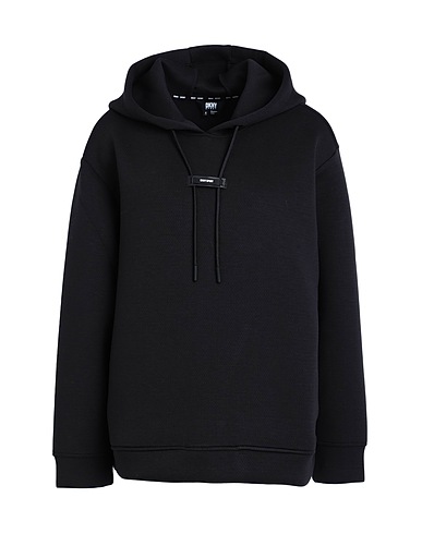 DKNY Hooded track jacket  Black 68% Polyester, 26% Rayon, 6% Elastane