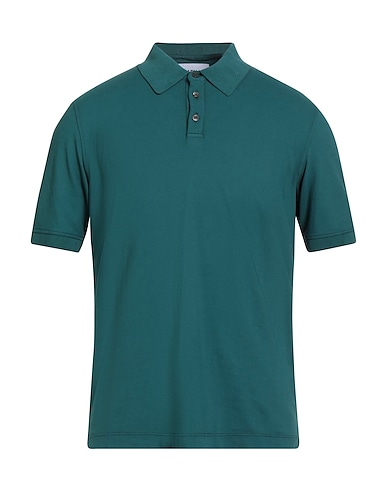 ALPHA STUDIO Polo shirt Deep teal 98% Cotton, 2% Elastane