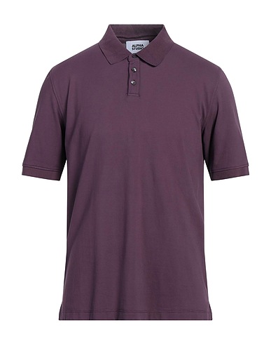 ALPHA STUDIO Polo shirt Mauve 98% Cotton, 2% Elastane