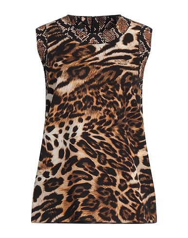 BOUTIQUE MOSCHINO Top Brown 90% Polyester, 10% Elastane