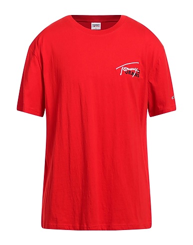 TOMMY JEANS T-shirt Rosso 100% Cotone