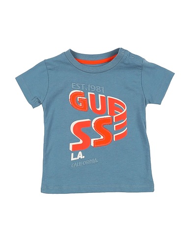 GUESS T-Shirt Taubenblau 100% Baumwolle