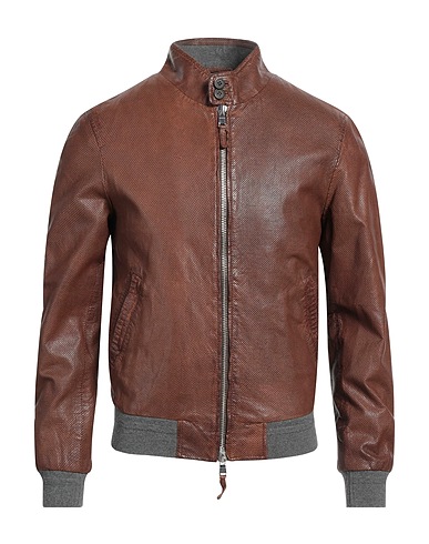THE JACK LEATHERS Giacca biker Marrone Pelle