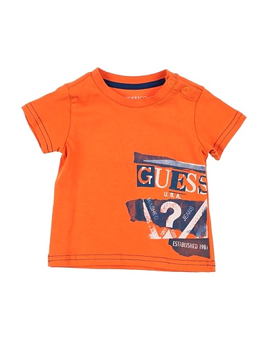 GUESS T-shirt Orange 100% Cotton