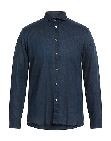 LIU •JO MAN Linen shirt Midnight blue 100% Linen